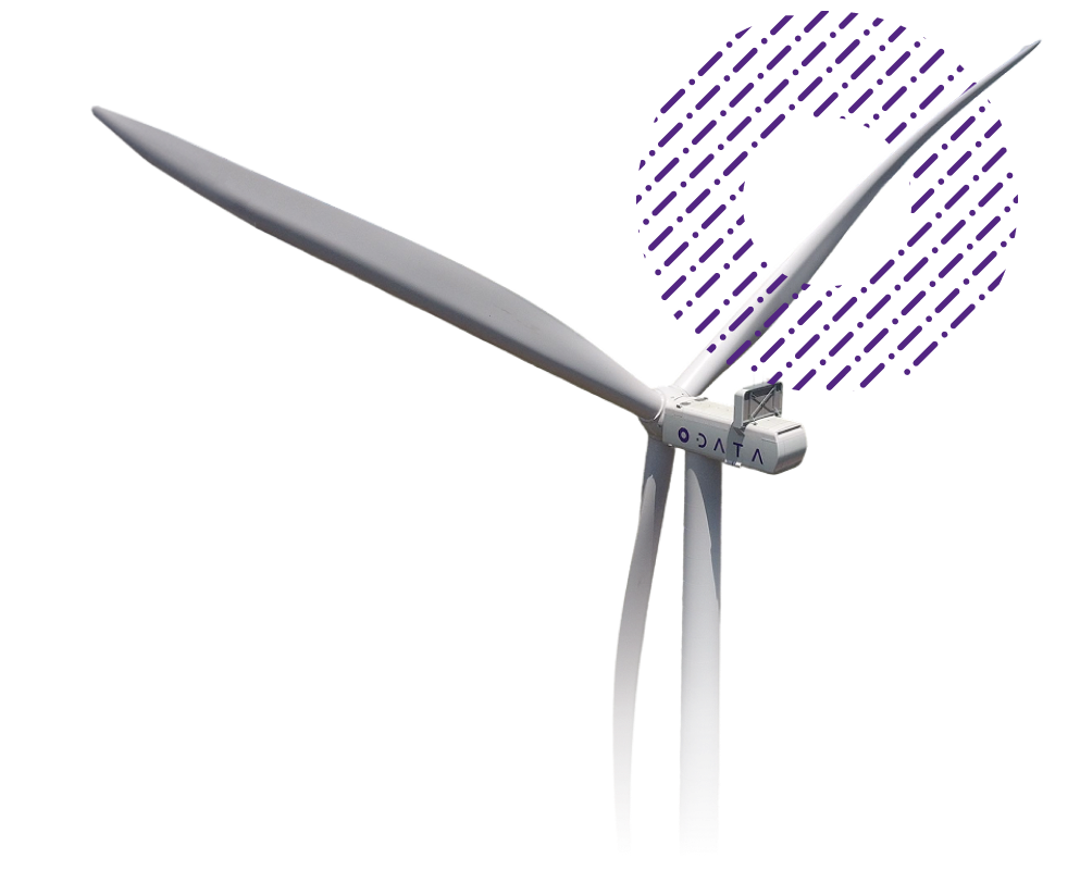 Elemento decorativo com uma turbina aeolica