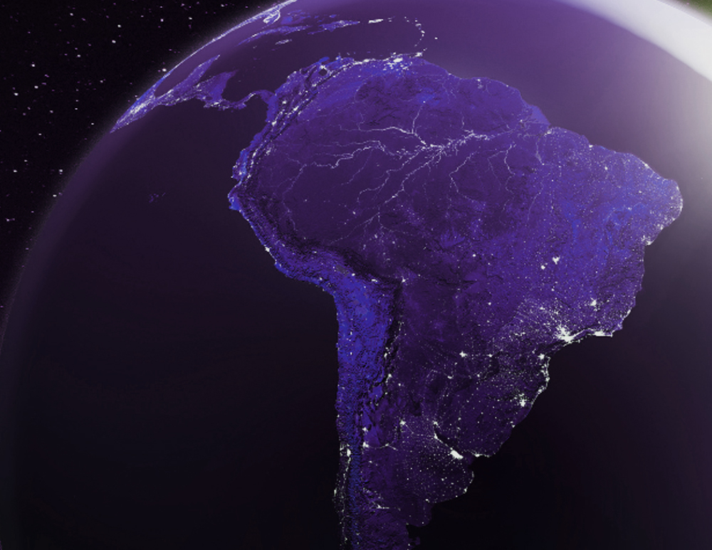 Foto do mapa da maerica latina